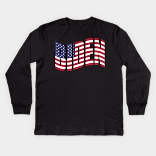 Vote for Biden American Flag | 2020 Presidential Election | Vote Democrat for Positive Change Kids Long Sleeve T-Shirt